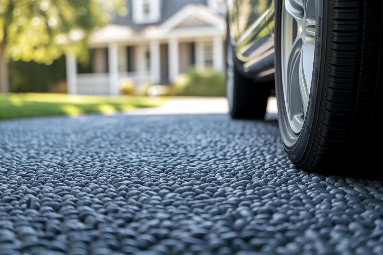 allee-gravier-pneu-maison-floue