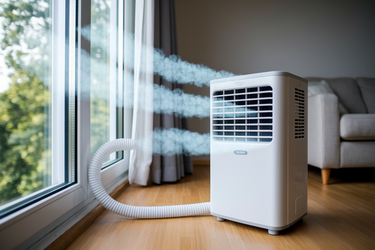 climatiseur-portable-fenetre-tuyau-brume